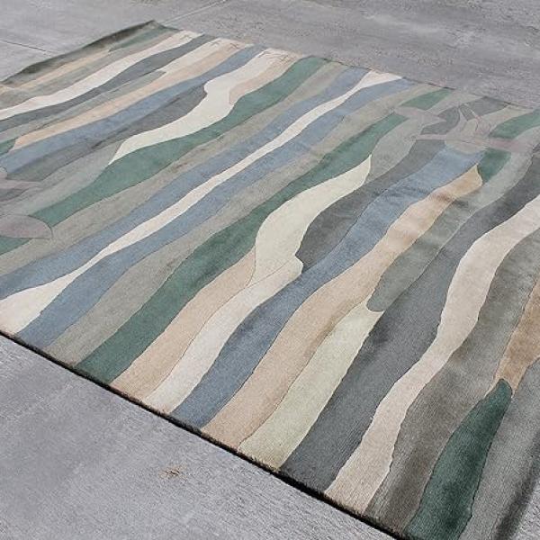 Thamel Mart R17712 Contemporary Woolen Hand Crafted Tibetan Area Rug 8' X 10' Made in Nepal