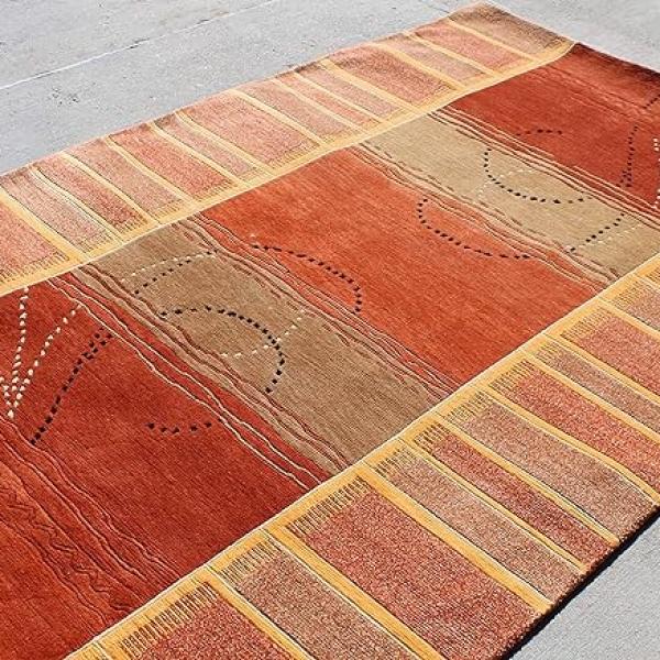 Thamel Mart USA R17737 Gorgeous Custom Made Hand Knotted Tibetan Woolen Area Rug 5 Feet X 8 Feet Made in Nepal