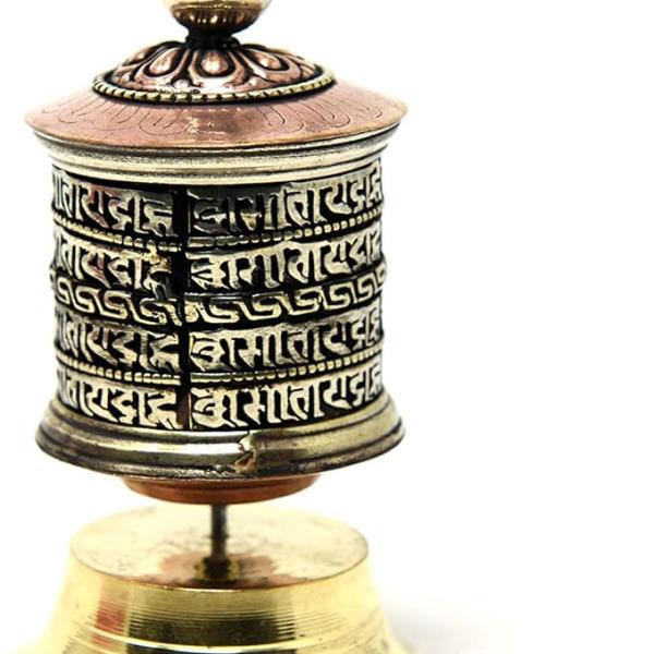 Thamelmart 4 Inch Height Very Artistic Stand Tibetan Prayer Wheel Om Mane Padme Hum Hand Crafted in Nepal