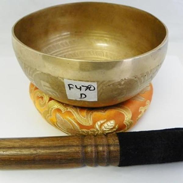 F470 5.75" Energetic Sacral 'D' Chakra Healing Hand Hammered Tibetan Singing Bowl Made in Nepal