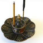 F583 Stunning Tibetan Lotus Style Incense Burner Hand Crafted in Nepal