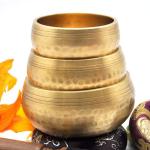Singing Bowl Nepal- Hand Beaten singing bowl set of 3- 3 Hand made singing bowl set