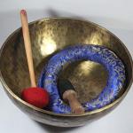 15.5 Inch Old Looking Handmade Tibetan Singing Bowl with Set
