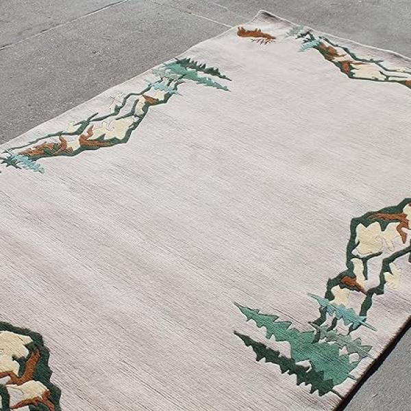 R7748 Gorgeous Rocky Mountain Special Tibetan Woolen Area Rug 5' X 8' Handmade in Nepal