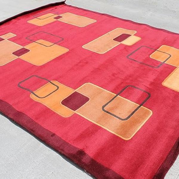 Thamel Mart R17712 Contemporary Woolen Hand Crafted Tibetan Area Rug 8' X 10' Made in Nepal