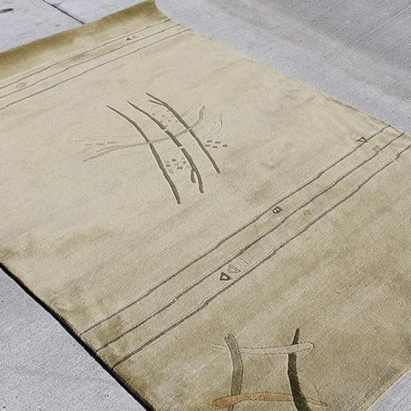 Thamel Mart USA R4896 Gorgeous Color Hand Made Tibetan Woolen Area Rug 4.7 Ft X 6.7 Ft Made in Nepal