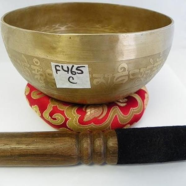 F465 6.1" Energetic Root 'C' Chakra Healing Hand Hammered Tibetan Singing Bowl Made in Nepal10