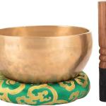 6-Inch Premium Grade Tibetan Singing Bowl for Mindfulness, & Sound Therapy ~ Fits perfectly in Palm, Comes with Mallet, Cushion & Carrying Case ~ Handmade in Nepal