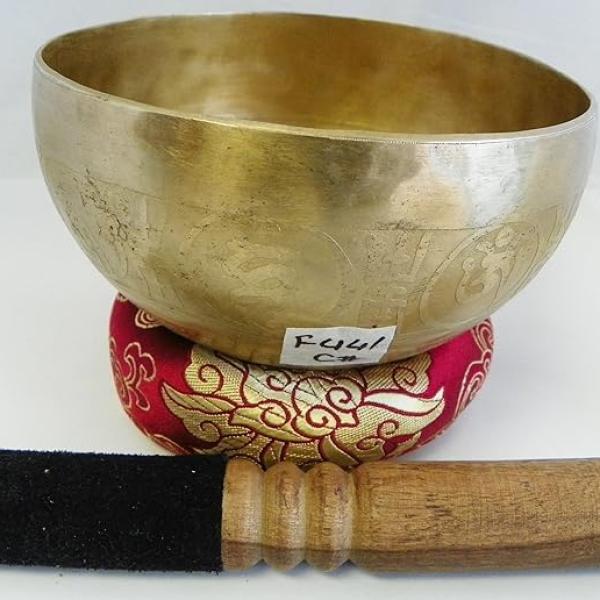 F441 6" Energetic Root 'C#' Chakra Healing Hand Hammered Tibetan Singing Bowl Made in Nepal10