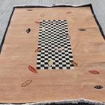 RSG4745 Gorgeous Modern Design Hand Made Tibetan Woolen Area Rug 4.7 Feet X 6.7 Feet Made in Nepal