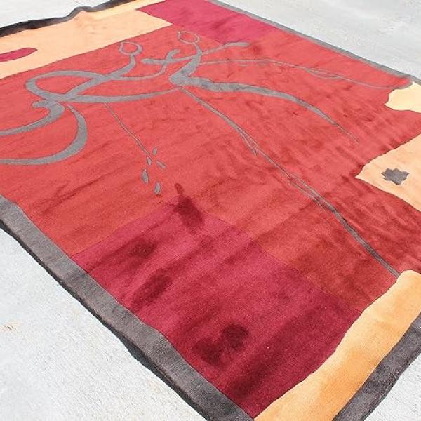 Thamel Mart R17544 Contemporary Woolen Hand Crafted Tibetan Area Rug 8' X 10' Made in Nepal