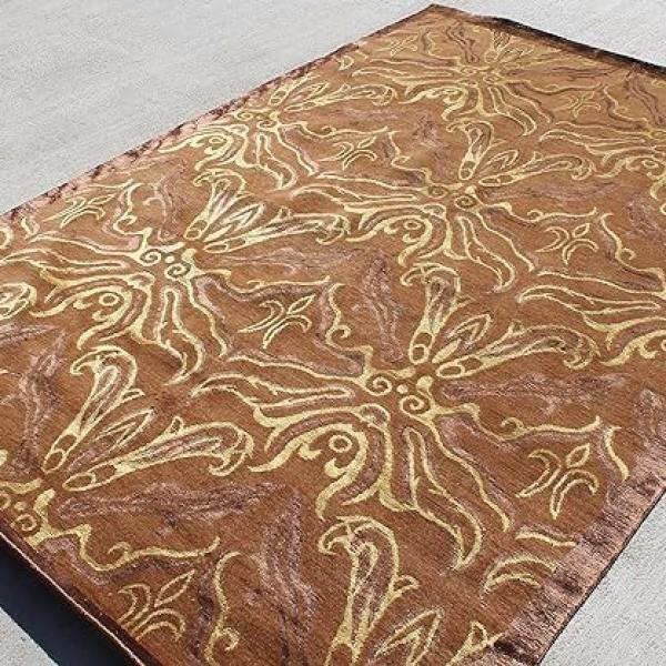 Thamel Mart R29545-R159 Gorgeous Color Hand Made Tibetan Wool and Silk Area Rug 6' X 9' Handmade in Nepal