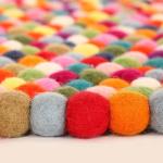 Happy As Larry Original Multicolor Felt Ball Rug - Handmade in Nepal (4'11" (150cm))