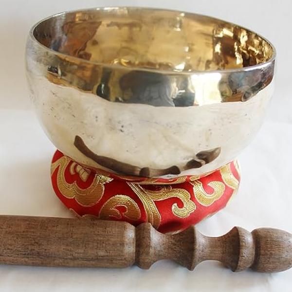 F343N 5" Palm Size Energetic Root 'C' Chakra Healing Tibetan Singing Bowl Handmade in Nepal