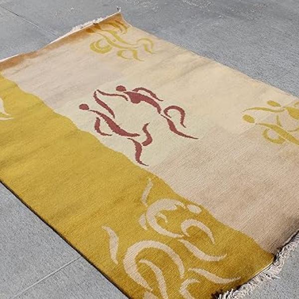 RSG4723 Gorgeous Modern Design Hand Made Tibetan Woolen Area Rug 4.7 Ft X 6.7 Ft Made in Nepal
