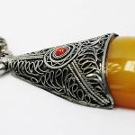 F666 Ethnic Huge Colorful Beads Tibetan Gypsy Necklace Hand Crafted in Nepal