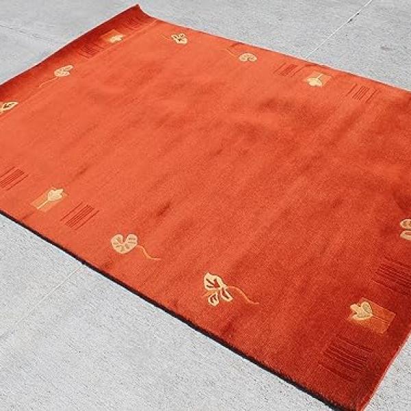 RSG4711 Gorgeous Modern Design Hand Made Tibetan Woolen Area Rug 4.7 Ft X 6.7 Ft Made in Nepal