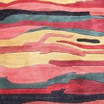 RSG14098 Gorgeous Multicolored Bold Stripped Hand Made Tibetan Woolen Area Rug 5' x 8' Made in Nepal