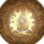 12 Inches Healing Mantra Carved Meditation Tibetan Singing Bowl, Hand Hammered Singing Bowls