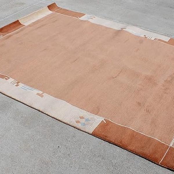 Thamel Mart USA R740 Gorgeous Contemporary Hand Made Tibetan Woolen Area Rug 5.7 Feet X 7.10 Feet Made in Nepal