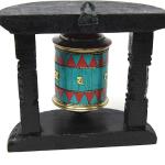 5" Tall Buddhist Prayer Wheel-Turquoise Coral Tibetan Top Table Prayer Wheel, OM Mane Padme hum