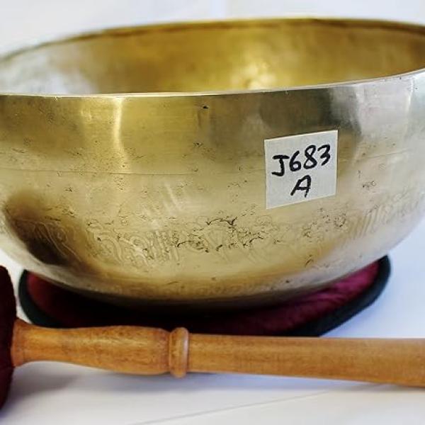 J683 10" Energetic Third Eye 'A' Chakra Healing Hand Hammered Tibetan Singing Bowl Made in Nepal
