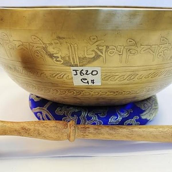 J620 10.25" Energetic Throat 'G#' Chakra Healing Hand Hammered Tibetan Singing Bowl Made in Nepal