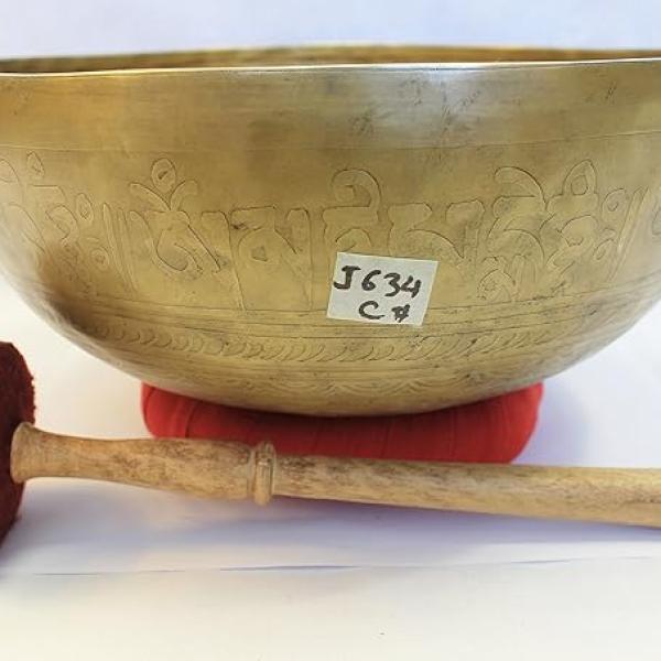 J634 11" Energetic Root 'C#' Chakra Healing Hand Hammered Tibetan Singing Bowl Made in Nepal