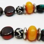 F668 Huge Colorful Beads Tibetan Gypsy Necklase Hand Crafted in Nepal