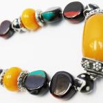 F668 Huge Colorful Beads Tibetan Gypsy Necklase Hand Crafted in Nepal