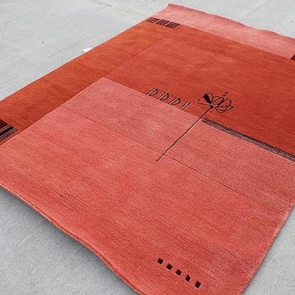 Thamel Mart R4381 One of a Kind Thick Woolen Pile Tibetan Area Rug 5.7' X 7.10' Handmade in Nepal