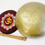 J721 8" Energetic Solar 'E'' Chakra Healing Hand Hammered Tibetan Singing Bowl Made in Nepal