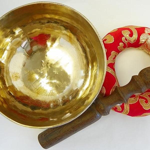 F319 5" Palm Size Energetic Root 'C' Chakra Healing Tibetan Singing Bowl Made in Nepal