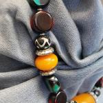 F668 Huge Colorful Beads Tibetan Gypsy Necklase Hand Crafted in Nepal