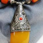 F666 Ethnic Huge Colorful Beads Tibetan Gypsy Necklace Hand Crafted in Nepal