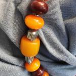 F666 Ethnic Huge Colorful Beads Tibetan Gypsy Necklace Hand Crafted in Nepal