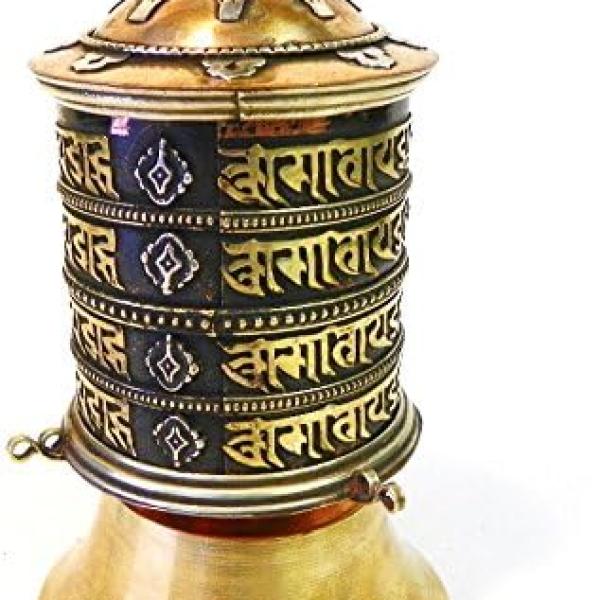 F990 Four rows of Mantras Tibetan Prayer Wheel"Om Mane Padme Hum" Hand Crafted in Nepal
