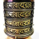 F990 Four rows of Mantras Tibetan Prayer Wheel"Om Mane Padme Hum" Hand Crafted in Nepal