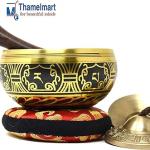 4 Inch Meditation Om Mani Padme Hum Peace Wooden Striker, Om Tingsha" & Cushion