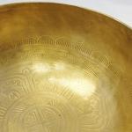 J719 7.75" Energetic Solar 'E'' Chakra Healing Hand Hammered Tibetan Singing Bowl Made in Nepal