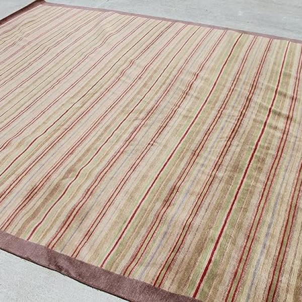 thamelmartUSA Rsg652 Contemporary Woolen Stripped Hand Crafted Tibetan Area Rug 8' X 10' Made in Nepal
