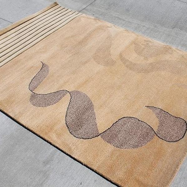 Thamel Mart USA R4593 Gorgeous Modern Design Hand Made Tibetan Woolen Area Rug 4.7 Ft X 6.7 Ft Made in Nepal