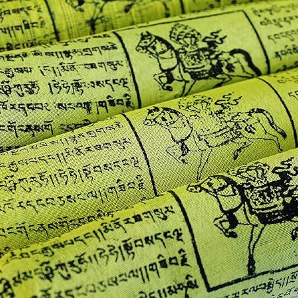 F647 Very Colorful Tibetan Prayer Flag Large 5 Rolls Pkt Hand Crafted in Nepal