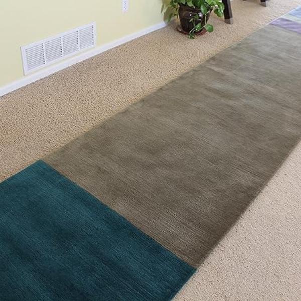 Thamel Mart R5335 Gorgeous Custom Made Tibetan Woolen Rug Runner 3.1 Ft X 15.7 Ft Made in Nepal