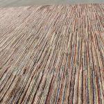 Thamel Mart R4462 Gorgeous Multi Colored Stripped Tibetan Pangden Woolen Area Rug 6' X 9' Handmade in Nepal