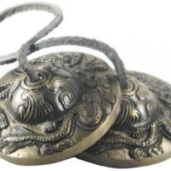 Tingsha Tibetan Meditation Bell 2.5" Dragon Embossed