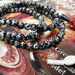 R162b Handmade Tibetan Bone Beads 108 Japa Mala for Meditation, Yoga 7-8mm Om Beads