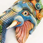 Thamel Mart USA F1066 Huge Hand Crafted Wooden Mask of Lord Ganesha Decorative Wall Hanging Made in Nepal