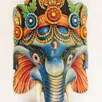 Thamel Mart USA F1066 Huge Hand Crafted Wooden Mask of Lord Ganesha Decorative Wall Hanging Made in Nepal