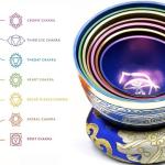 Chakra Healing Tibetan Singing Bowl Set~ Seven Chakra Color with Symbols ~Sizes from 2.5" to 5” for Meditation